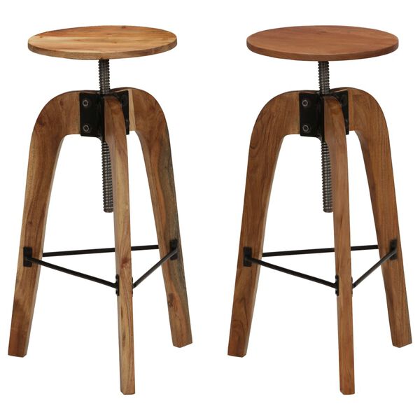 vidaXL Chaises de bar lot de 2 bois d'acacia solide