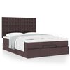 VidaXL Cadre de lit ottoman avec matelas marron fonc&eacute; 140x200 cm tissu