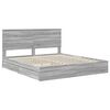vidaXL Lit de Rangement Gris Sonoma 200 x 200 cm Bois d'ing&eacute;nierie
