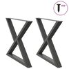 vidaXL Pieds de table &agrave; manger 2 pi&egrave;ces Anthracite 90 x (72-73,3) cm Acier