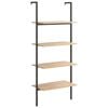 vidaXL &Eacute;tag&egrave;re inclin&eacute;e &agrave; 4 niveaux Marron clair et noir 64x35x152,5cm