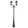 vidaXL Lampadaire de jardin 2 bras 230 cm Vert fonc&eacute;/Noir Aluminium
