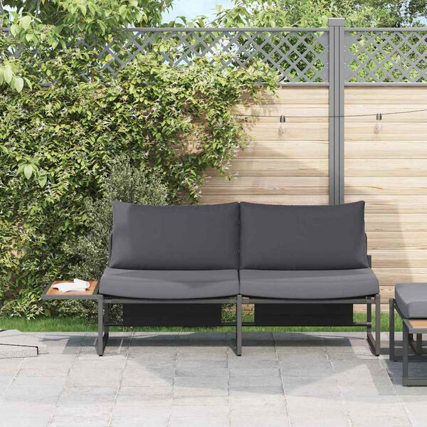 vidaXL Canap&eacute; de jardin Anthracite 200,5 x 70 x 85,5 cm Acier