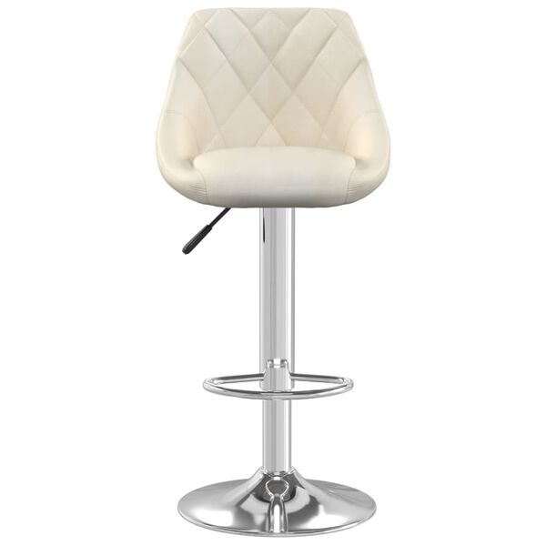 vidaXL Tabouret de bar Crème Velours