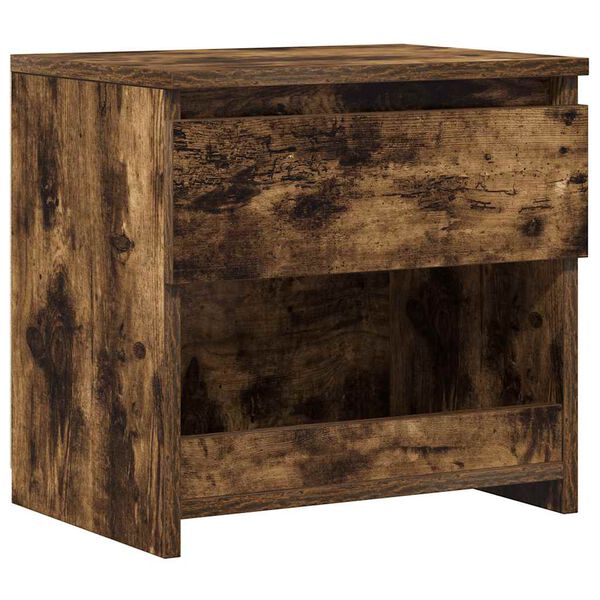vidaXL Table de chevet Ch&ecirc;ne fum&eacute; 40x30x39 cm Bois d'ing&eacute;nierie
