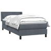 vidaXL Sommier &agrave; lattes de lit et matelas gris fonc&eacute; 90x220 cm velours