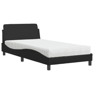 vidaXL Lit avec matelas Dover noir 100x200 cm similicuir