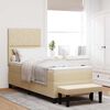 vidaXL Lit &agrave; ressorts avec matelas Cr&egrave;me 80 x 200 cm tissu