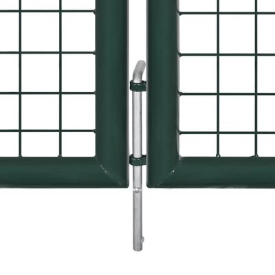 vidaXL Portail de clôture Acier 306x175 cm Vert