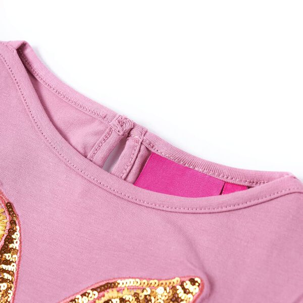 T-shirt enfants &agrave; manches longues rose br&ucirc;l&eacute; 104