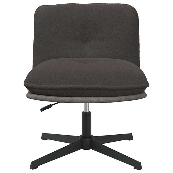 vidaXL Chaise pivotante de bureau gris fonc&eacute; boucl&eacute; comme laine tissu