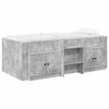 vidaXL Cadre de lit en loft avec armoire avec stockage 3 pc Gris b&eacute;ton