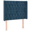 vidaXL T&ecirc;te de lit &agrave; LED Bleu fonc&eacute; 103x16x118/128 cm Velours