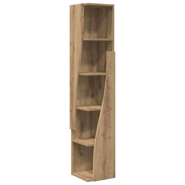 vidaXL Meuble d'angle Ch&ecirc;ne artisanal 27,5x27x140cm Bois d'ing&eacute;nierie