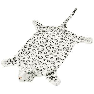 vidaXL Tapis en peluche en forme de l&eacute;opard 139 cm Blanc