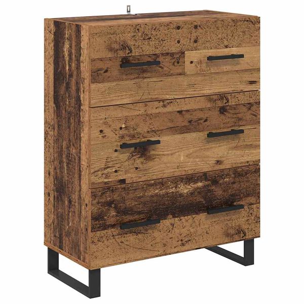 vidaXL Buffet Bois Ancien 69,5 x 34 x 90 cm Bois d'ing&eacute;nierie et fer