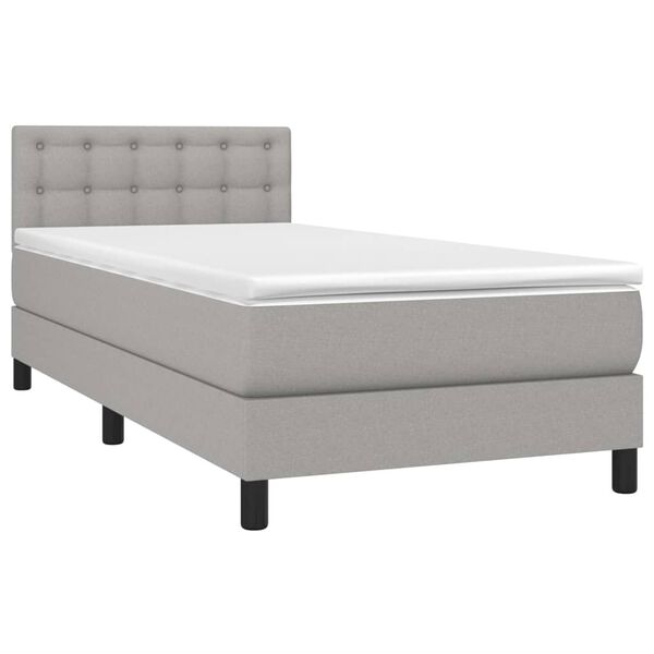 vidaXL Sommier à lattes de lit avec matelas et LED Gris clair 90x200cm