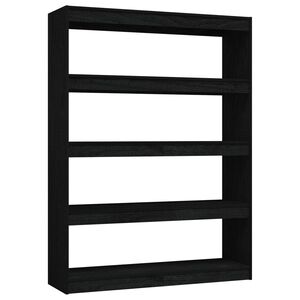 vidaXL Biblioth&egrave;que/S&eacute;parateur de pi&egrave;ce Noir 100x30x135,5cm Pin massif