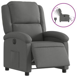 vidaXL Fauteuil inclinable &eacute;lectrique Gris fonc&eacute; Tissu