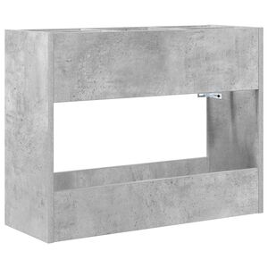 vidaXL Porte-parapluie Gris b&eacute;ton 65 x 24 x 50 cm Bois d'ing&eacute;nierie