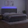 vidaXL Sommier &agrave; lattes de lit matelas et LED Gris clair 200x200 cm
