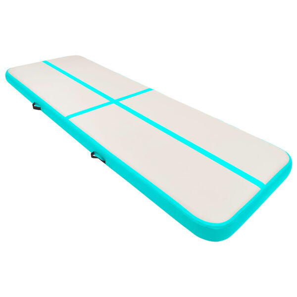 vidaXL Tapis gonflable de gymnastique avec pompe 300x100x20cm PVC Vert