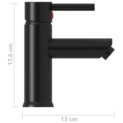vidaXL Robinet de lavabo de salle de bain Noir 130x176 mm