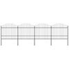 vidaXL Cl&ocirc;ture de jardin avec dessus en forme de lance 671x175 cm noir