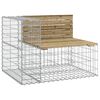 vidaXL Banc de jardin design gabion 92x71x65,5cm bois de pin impr&eacute;gn&eacute;