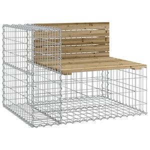 vidaXL Banc de jardin design gabion 92x71x65,5cm bois de pin impr&eacute;gn&eacute;