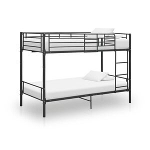 vidaXL Lit superpos&eacute; sans matelas noir m&eacute;tal 90x200 cm