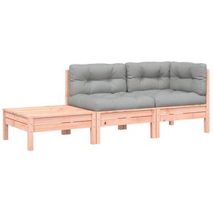 vidaXL Canap&eacute; de jardin et coussins repose-pied bois massif douglas