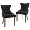 vidaXL Chaises &agrave; manger lot de 2 noir tissu
