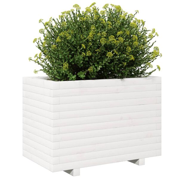 vidaXL Jardinière blanc 70x40x49,5 cm bois de pin massif