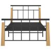 vidaXL Cadre de lit sans matelas métal bois de chêne massif 100x200 cm