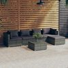 vidaXL Salon de jardin 6 pcs avec coussins R&eacute;sine tress&eacute;e Gris