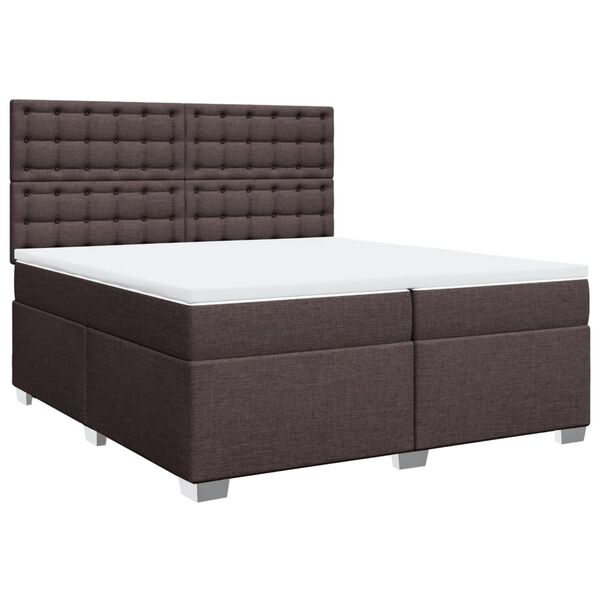 vidaXL Sommier &agrave; lattes de lit avec matelas Marron fonc&eacute; 200x200 cm