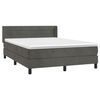 vidaXL Sommier &agrave; lattes de lit et matelas Gris fonc&eacute; 140x190cm Velours