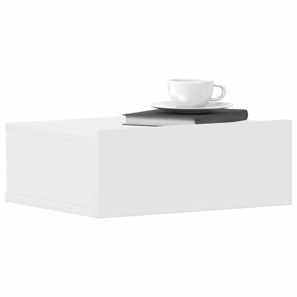 vidaXL Tables de chevet flottantes 2 pcs Blanc bois d&rsquo;ing&eacute;nierie