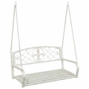 vidaXL Banc Balan&ccedil;oire Acier 110,5 x 59 x 55 cm Blanc antique