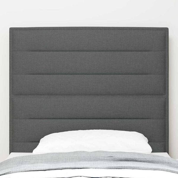 vidaXL T&ecirc;te de lit Gris fonc&eacute; 90 cm tissu