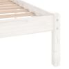 vidaXL Cadre de lit sans matelas blanc bois massif 140x190 cm