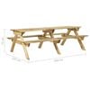 vidaXL Table de pique-nique et bancs 220x122x72cm Bois de pin impr&eacute;gn&eacute;