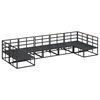 vidaXL Ensemble de canap&eacute; de jardin avec coussin 7 pcs Noir Aluminium