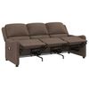 vidaXL Fauteuil de massage inclinable &agrave; 3 places taupe tissu