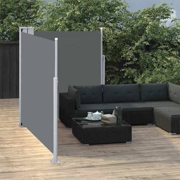 vidaXL Auvent latéral double rétractable de patio 170x600cm Anthracite
