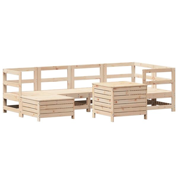 vidaXL Salon de jardin 7 pcs bois de pin massif