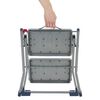 Escalo Tabouret pliable 150 kg m&eacute;tal gris et bleu