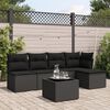 vidaXL Salon de jardin 6 pcs avec coussins noir r&eacute;sine tress&eacute;e