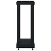 vidaXL Porte-b&ucirc;ches avec roulettes noir 76,5x40x108 cm bois massif pin